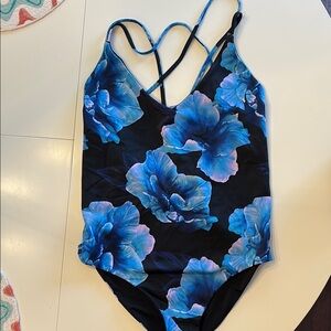 PINK Floral Blue Women’s One Piece Swimsuit